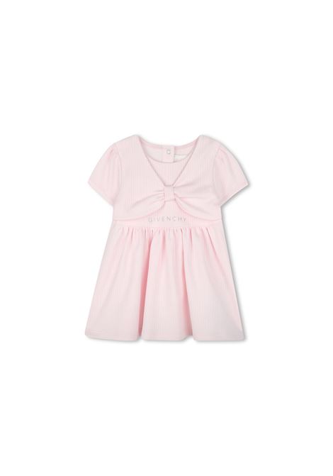 Vestitino a Coste Rosa Con Dettaglio Fiocco GIVENCHY KIDS | H3061544Z